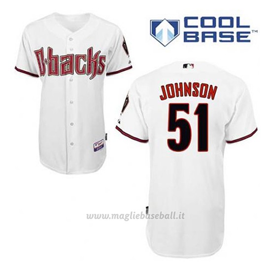 Maglia Baseball Uomo Arizona Diamondbacks 51 Randy Johnson 1ªBianco Cool Base